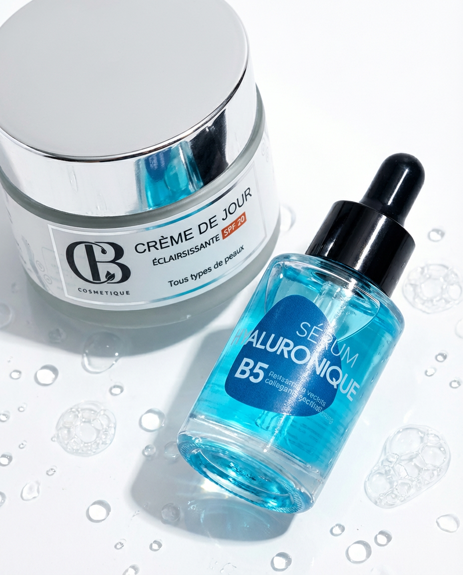 Duo Hydratation & Éclat – Acide Hyaluronique & Crème Éclaircissante