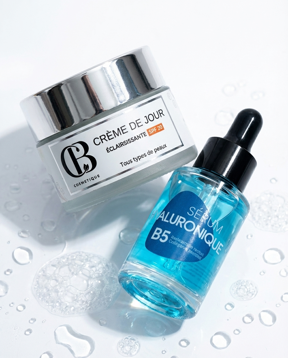 Duo Hydratation & Éclat – Acide Hyaluronique & Crème Éclaircissante